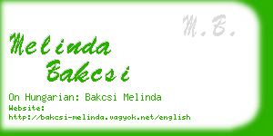 melinda bakcsi business card